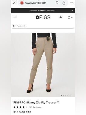 Figs Women's Khaki Cropped Straight-Leg Ankle Pants (retail $118 pre tax)